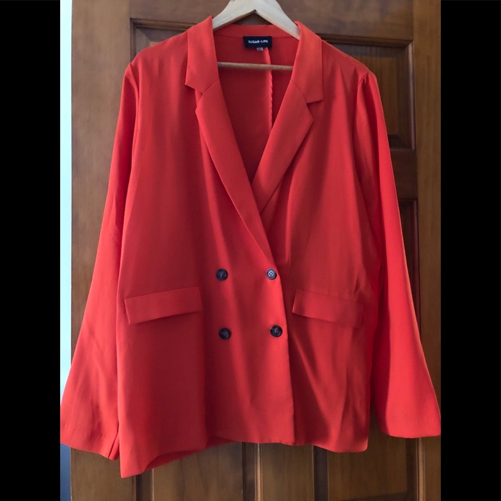 Career Blazer Size Large Vivid Orange